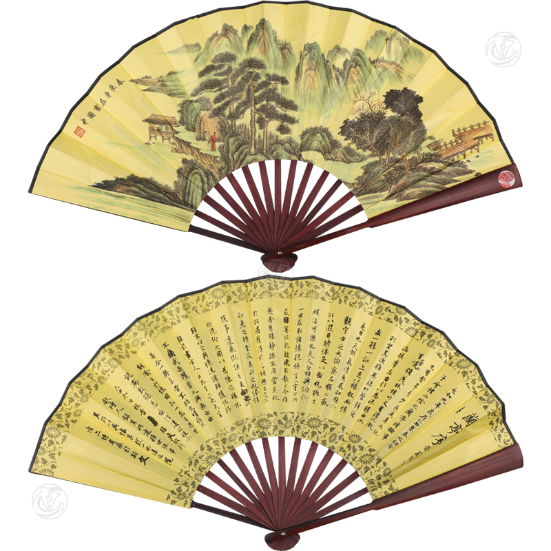 折扇山(shān)水兰亭序